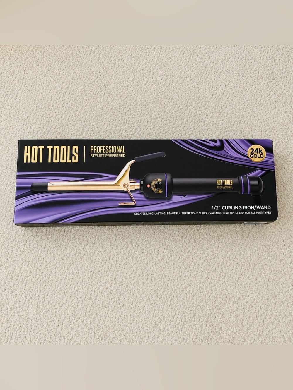 Hot Tools Professional 24K Gold 1/2” Curling Iron NEW Sealed in Box